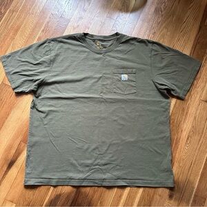 Carhartt Men's Size 2XL Olive Short Sleeve T-Shirt Workwear Original Fit Pocket